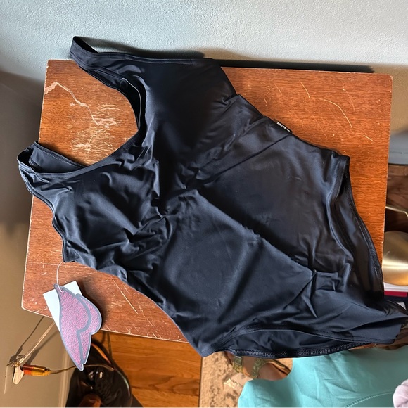 BONA FIDE {NWT} Pool Body One Piece Swimsuit | Large (8-10) Black - Picture 3 of 9